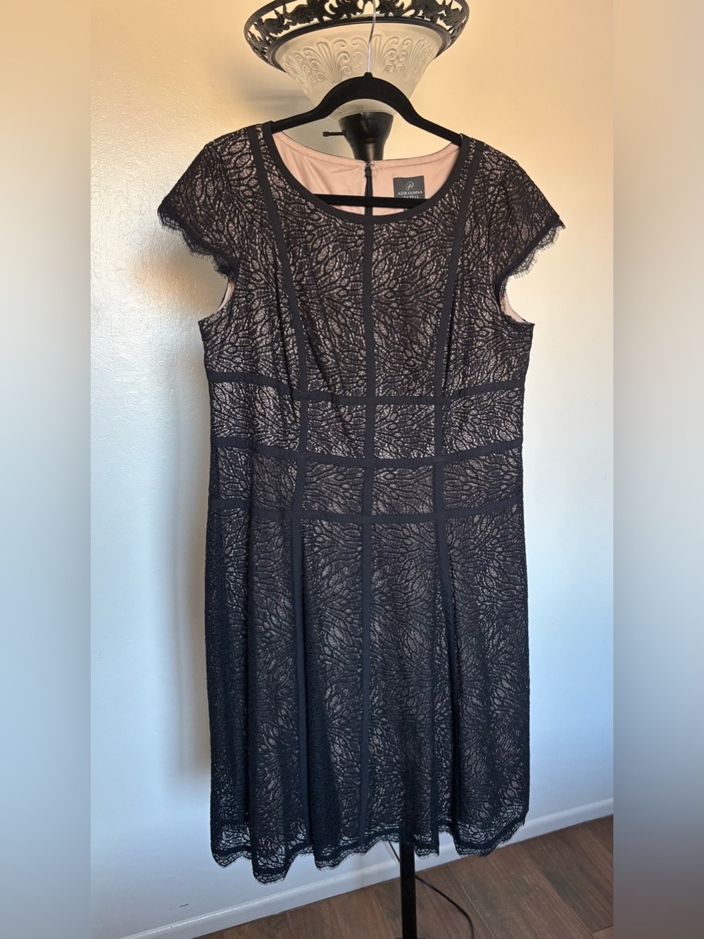 Adrianna Papell Black Lace Midi Dress - Picture 3 of 8